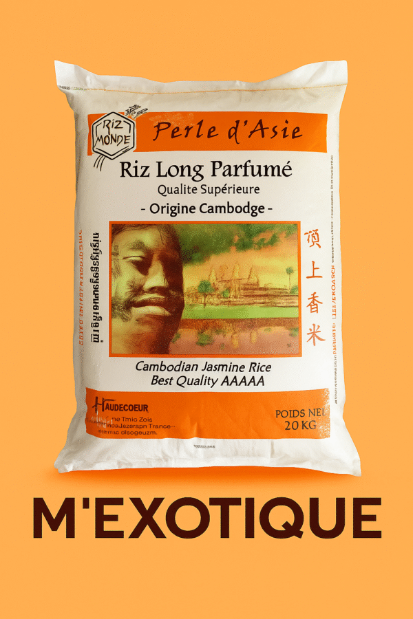 Riz long grain parfumé Cambodge Perle d'Asie 20Kg