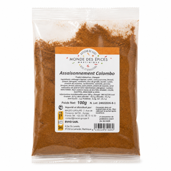 Assaisonnement Colombo – Monde des Épices Martinique – 100 g