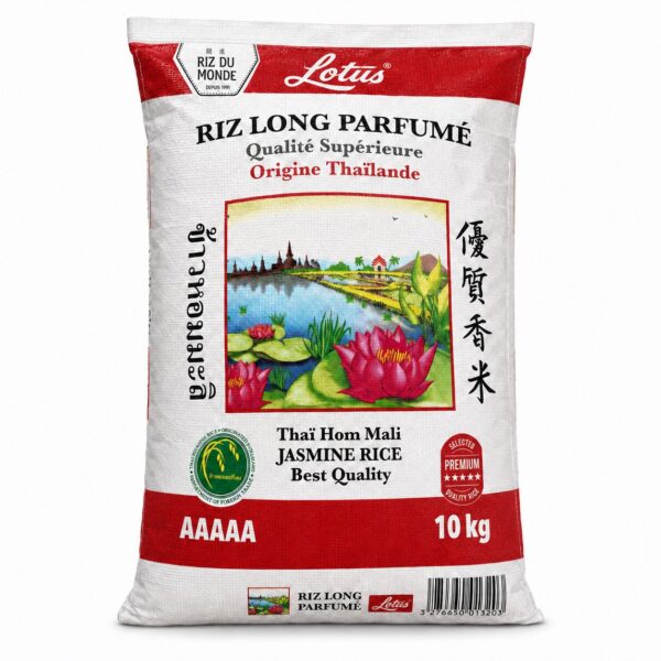 Riz long parfumé Thaï Hom Mali Lotus – 10 kg